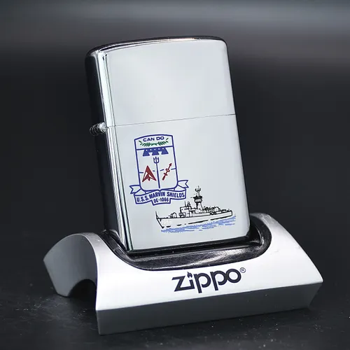 ZIPPO XƯA 1974 - HÀNG XƯA THẬP NIÊN 70s _CHỦ ĐỀ  TÀU CHIẾN U.S.S MARVIN SHIELDS DE-1066