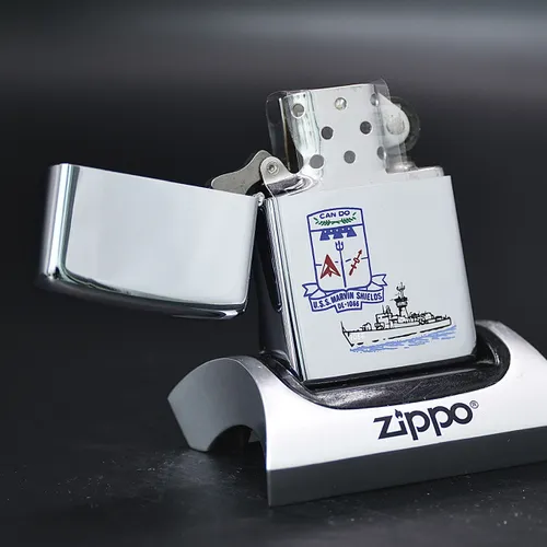 ZIPPO XƯA 1974 - HÀNG XƯA THẬP NIÊN 70s _CHỦ ĐỀ  TÀU CHIẾN U.S.S MARVIN SHIELDS DE-1066