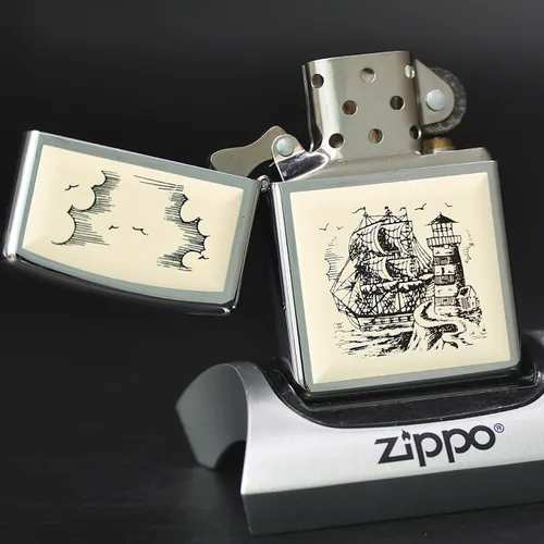 ZIPPO XƯA 1996 - HÀNG XƯA THẬP NIÊN 90s _ CHỦ ĐỀ VESSEL AND LIGHTHOUSE