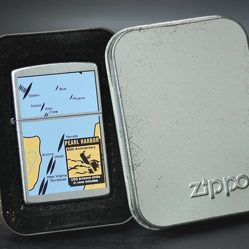 ZIPPO XƯA 2001 - HÀNG XƯA 2000s _ CHỦ ĐỀ 60th ANNIVERSARY PEARL HARBOR MAP