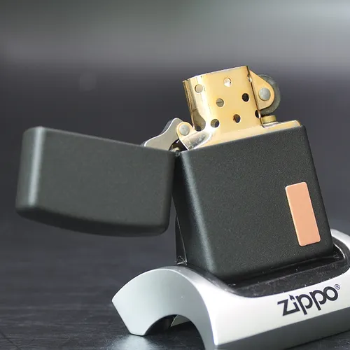 ZIPPO XƯA 1991 - HÀNG XƯA THẬP NIÊN 90s _ CHỦ ĐỀ BLACK PAINT WITH COPPER PIECES