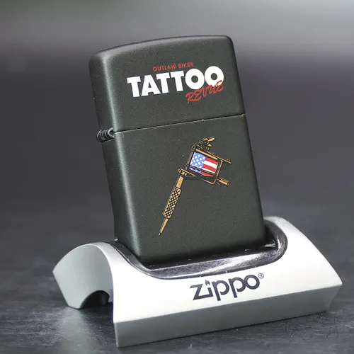 ZIPPO XƯA 1998 - HÀNG XƯA THẬP NIÊN 90s _ CHỦ ĐỀ OUTLAW BIKER TATTOO REVUE