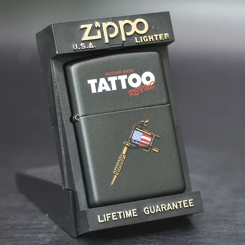 ZIPPO XƯA 1998 - HÀNG XƯA THẬP NIÊN 90s _ CHỦ ĐỀ OUTLAW BIKER TATTOO REVUE