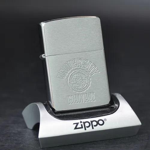 ZIPPO XƯA 1995 - HÀNG XƯA THẬP NIÊN 90s _ CHỦ ĐỀ UNIVERSITY OF HAWAII BRUSHED
