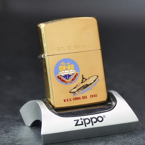 ZIPPO XƯA CHU NIÊN 32-89  - HÀNG XƯA THẬP NIÊN 80s _ CHỦ ĐỀ TÀU CHIẾN CORAL SEA CV 43