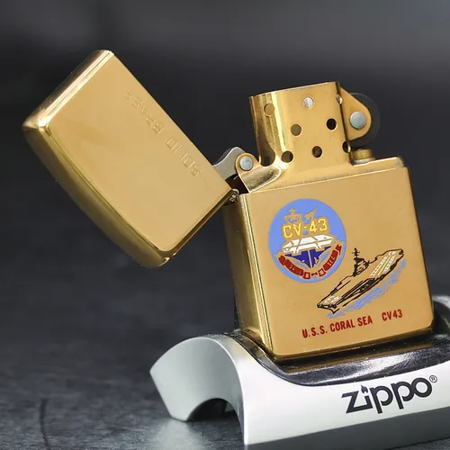 ZIPPO XƯA CHU NIÊN 32-89  - HÀNG XƯA THẬP NIÊN 80s _ CHỦ ĐỀ TÀU CHIẾN CORAL SEA CV 43