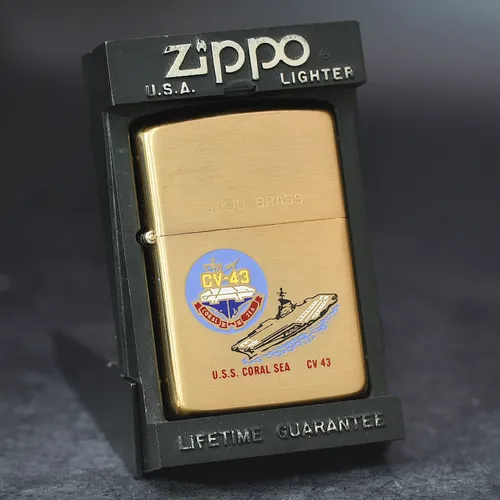 ZIPPO XƯA CHU NIÊN 32-86 - HÀNG XƯA THẬP NIÊN 80s _ CHỦ ĐỀ TÀU CHIẾN CORAL SEA CV 43