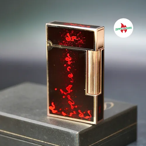 S.T. Dupont Chính Hãng Pháp Ligne 2 form cao sơn mài men pháo hoa, hàng xưa thập niên 80s