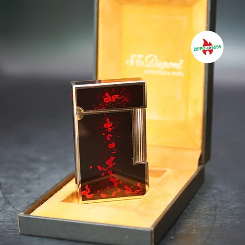 S.T. Dupont Chính Hãng Pháp Ligne 2 form cao sơn mài men pháo hoa, hàng xưa thập niên 80s