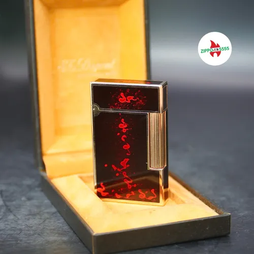 S.T. Dupont Chính Hãng Pháp Ligne 2 form cao sơn mài men pháo hoa, hàng xưa thập niên 80s