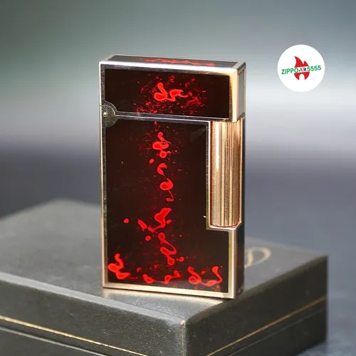 S.T. Dupont Chính Hãng Pháp Ligne 2 form cao sơn mài men pháo hoa, hàng xưa thập niên 80s