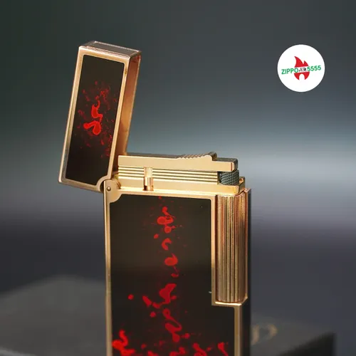 S.T. Dupont Chính Hãng Pháp Ligne 2 form cao sơn mài men pháo hoa, hàng xưa thập niên 80s