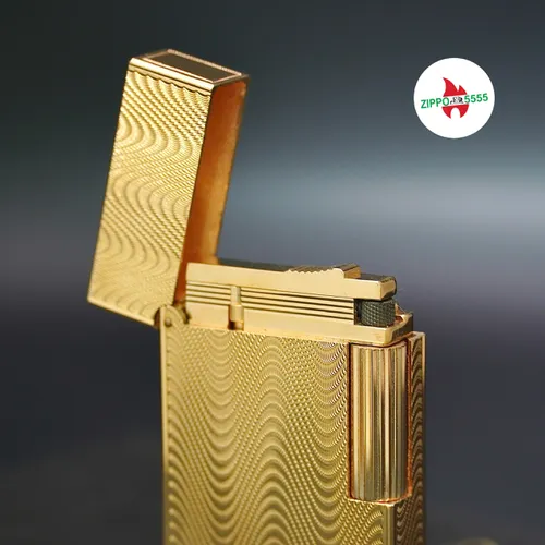 S.T. Dupont Chính Hãng Pháp Ligne 2 form thấp bọc vàng, hàng xưa thập niên 80s