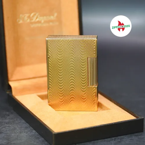 S.T. Dupont Chính Hãng Pháp Ligne 2 form thấp bọc vàng, hàng xưa thập niên 80s