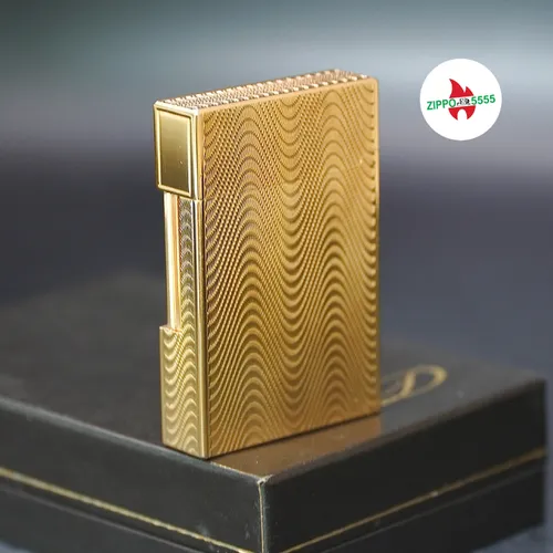 S.T. Dupont Chính Hãng Pháp Ligne 2 form thấp bọc vàng, hàng xưa thập niên 80s