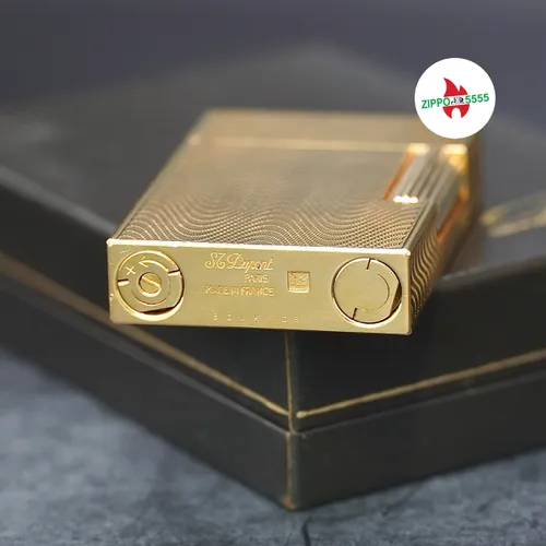 S.T. Dupont Chính Hãng Pháp Ligne 2 form thấp bọc vàng, hàng xưa thập niên 80s