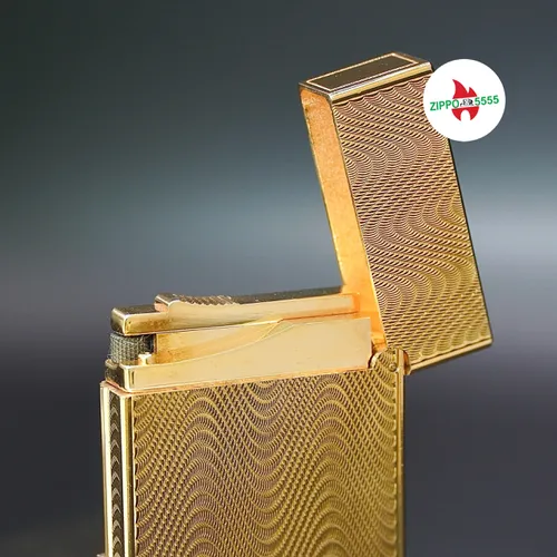 S.T. Dupont Chính Hãng Pháp Ligne 2 form thấp bọc vàng, hàng xưa thập niên 80s