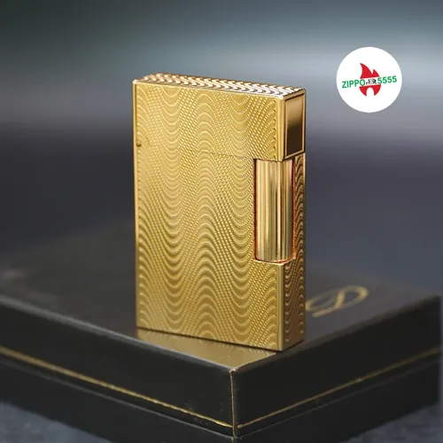 S.T. Dupont Chính Hãng Pháp Ligne 2 form thấp bọc vàng, hàng xưa thập niên 80s