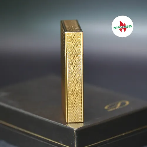 S.T. Dupont Chính Hãng Pháp Ligne 2 form thấp bọc vàng, hàng xưa thập niên 80s
