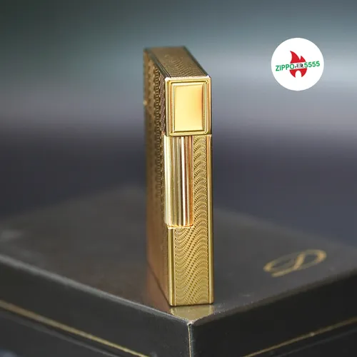 S.T. Dupont Chính Hãng Pháp Ligne 2 form thấp bọc vàng, hàng xưa thập niên 80s