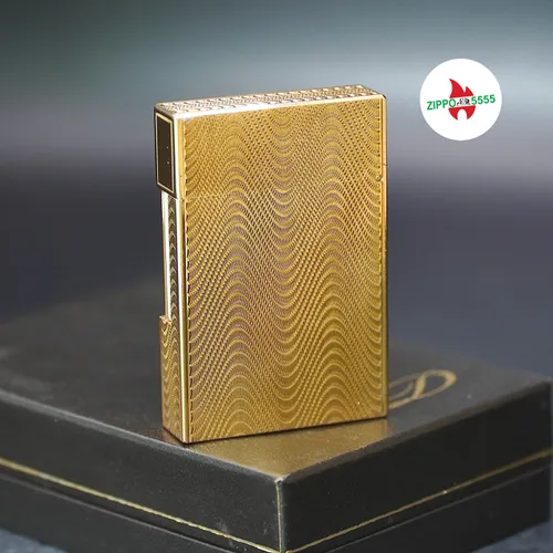 S.T. Dupont Chính Hãng Pháp Ligne 2 form thấp bọc vàng, hàng xưa thập niên 80s