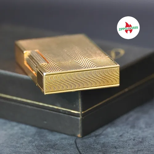 S.T. Dupont Chính Hãng Pháp Ligne 2 form thấp bọc vàng, hàng xưa thập niên 80s