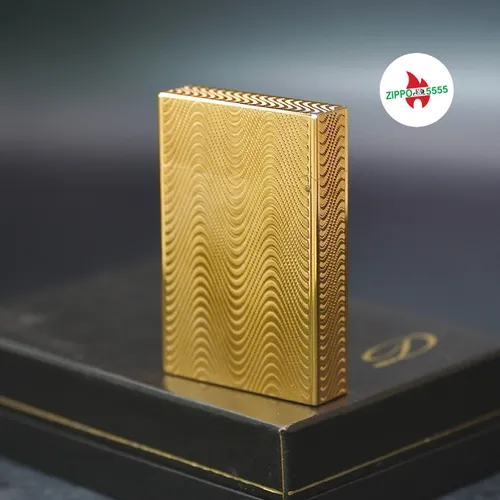 S.T. Dupont Chính Hãng Pháp Ligne 2 form thấp bọc vàng, hàng xưa thập niên 80s