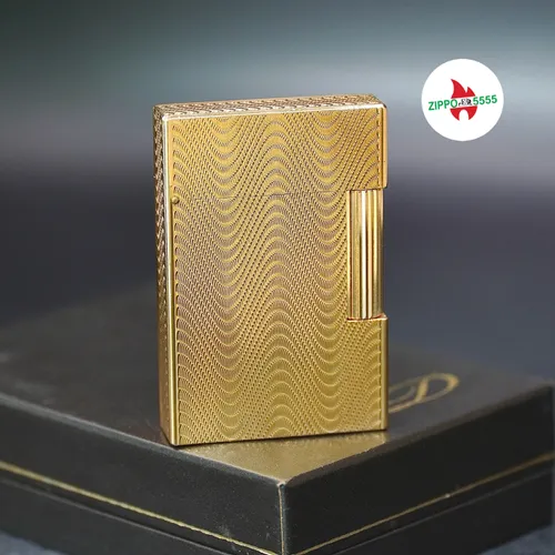 S.T. Dupont Chính Hãng Pháp Ligne 2 form thấp bọc vàng, hàng xưa thập niên 80s