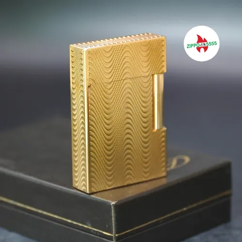 S.T. Dupont Chính Hãng Pháp Ligne 2 form thấp bọc vàng, hàng xưa thập niên 80s