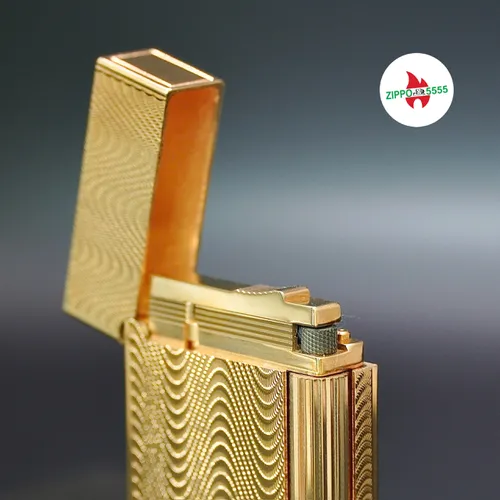 S.T. Dupont Chính Hãng Pháp Ligne 2 form thấp bọc vàng, hàng xưa thập niên 80s