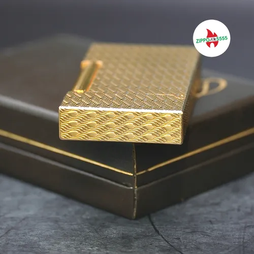 S.T. Dupont Chính Hãng Pháp Ligne 2 form cao bọc vàng họa tiết vẫy ca, hàng xưa thập niên 80s
