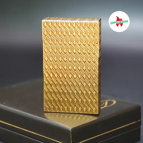 S.T. Dupont Chính Hãng Pháp Ligne 2 form cao bọc vàng họa tiết vẫy ca, hàng xưa thập niên 80s