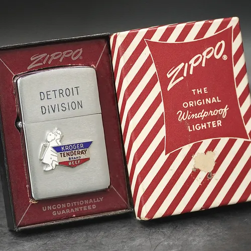 ZIPPO XƯA 1959 - HÀNG XƯA THẬP NIÊN 50s _ CHỦ ĐỀ KROGER TENDERAY BRAND