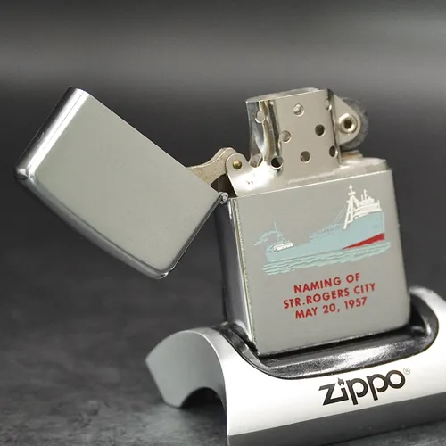 ZIPPO XƯA 1957 HIẾM - HÀNG XƯA THẬP NIÊN 50s _ CHỦ ĐỀ NAMING OF STR.ROGERS CITY