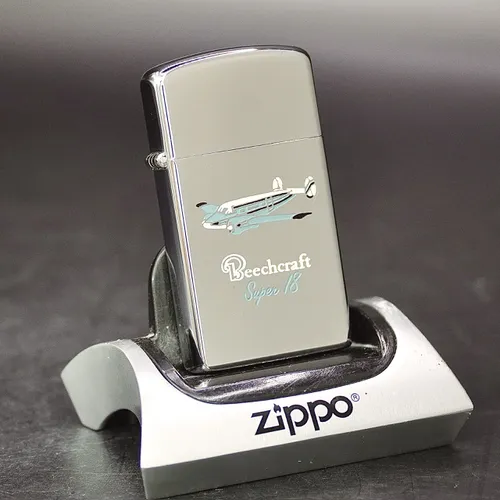 ZIPPO XƯA SLIM 1964 - HÀNG XƯA THẬP NIÊN 60s _ CHỦ ĐỀ BEECHCRAFT SUPER 18