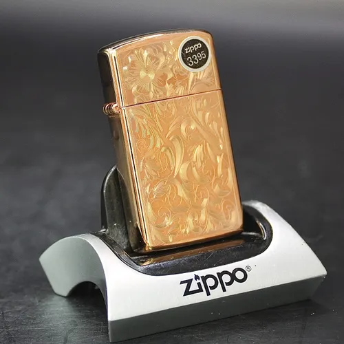 ZIPPO XƯA SLIM VÀNG HỒNG 1998 - HÀNG XƯA THẬP NIÊN 90s _ CHỦ ĐỀ HOA VĂN FLORAL