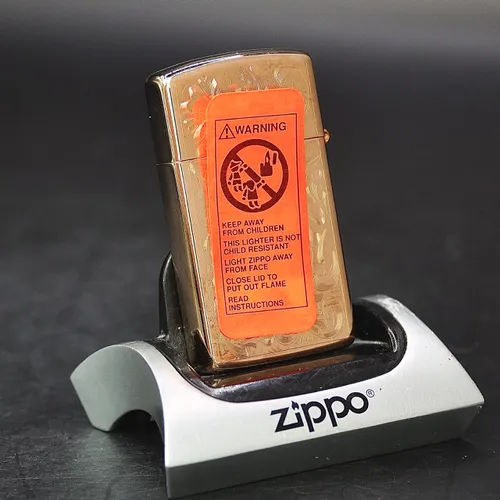 ZIPPO XƯA SLIM VÀNG HỒNG 1998 - HÀNG XƯA THẬP NIÊN 90s _ CHỦ ĐỀ HOA VĂN FLORAL