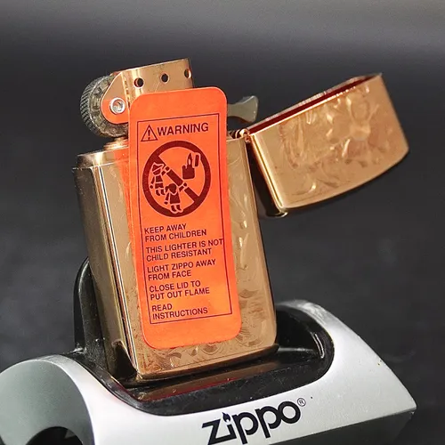 ZIPPO XƯA SLIM VÀNG HỒNG 1998 - HÀNG XƯA THẬP NIÊN 90s _ CHỦ ĐỀ HOA VĂN FLORAL