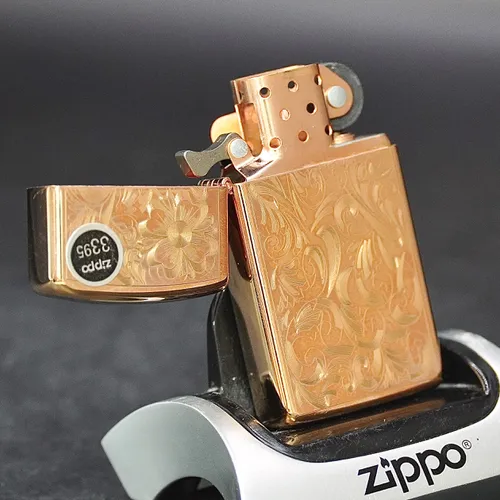 ZIPPO XƯA SLIM VÀNG HỒNG 1998 - HÀNG XƯA THẬP NIÊN 90s _ CHỦ ĐỀ HOA VĂN FLORAL