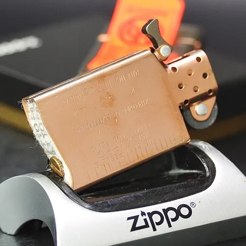 ZIPPO XƯA SLIM VÀNG HỒNG 1998 - HÀNG XƯA THẬP NIÊN 90s _ CHỦ ĐỀ HOA VĂN FLORAL