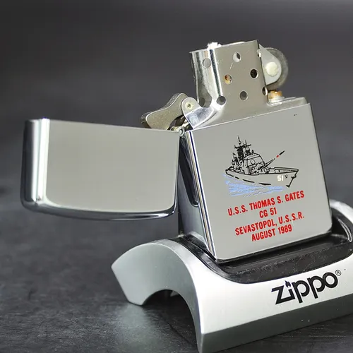 ZIPPO XƯA 1989 - HÀNG XƯA THẬP NIÊN 80s _ CHỦ ĐỀ TÀU CHIẾN THOMAS S. GATES CG 51