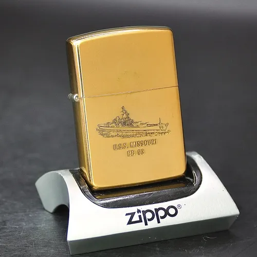 ZIPPO XƯA CHU NIÊN 32-87 - HÀNG XƯA THẬP NIÊN 80s _ CHỦ ĐỀ TÀU CHIẾN MISSOURI BB 63