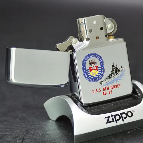 ZIPPO XƯA 1989 - HÀNG XƯA THẬP NIÊN 80s_ CHỦ ĐỀ TÀU CHIÊN NEW JERSEY BB-62