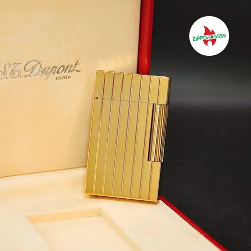 S.T. Dupont Chính Hãng Pháp Ligne 2 Form Cao Bọc Vàng Sọc Đứng