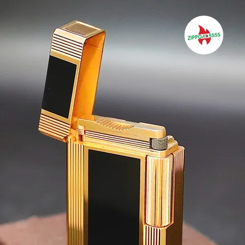 S.T. Dupont Chính Hãng Pháp Ligne 1 Men Đen Giữa Viền Vàng