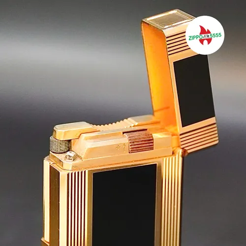 S.T. Dupont Chính Hãng Pháp Ligne 1 Men Đen Giữa Viền Vàng