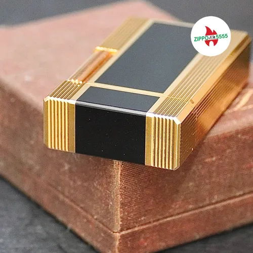 S.T. Dupont Chính Hãng Pháp Ligne 1 Men Đen Giữa Viền Vàng