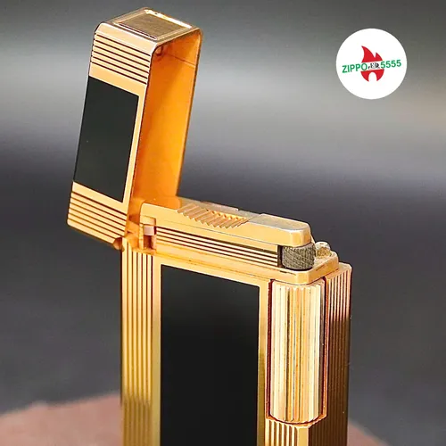 S.T. Dupont Chính Hãng Pháp Ligne 1 Men Đen Giữa Viền Vàng