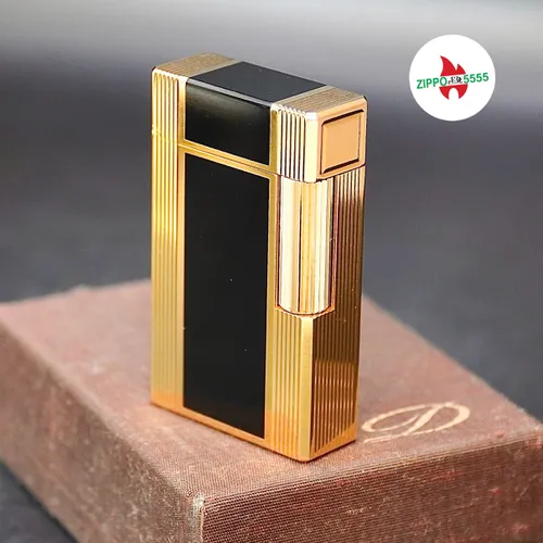 S.T. Dupont Chính Hãng Pháp Ligne 1 Men Đen Giữa Viền Vàng