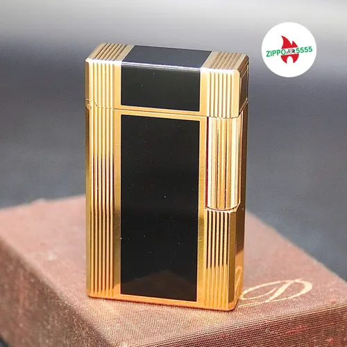 S.T. Dupont Chính Hãng Pháp Ligne 1 Men Đen Giữa Viền Vàng